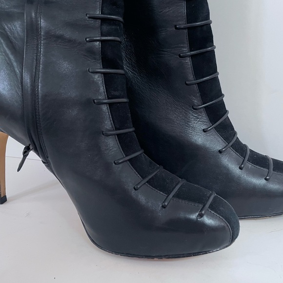 COLE HAAN NIKE AIR High Heel Leather Black Boots - Picture 9 of 9